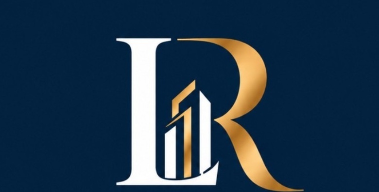 Logo LUROSA, monogramme LR blanc et doré